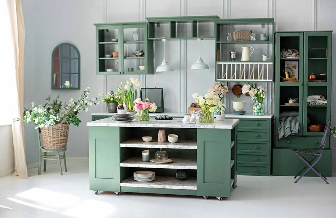 Incorporating-Green-Cabinets-into-Your-Kitchen-Design